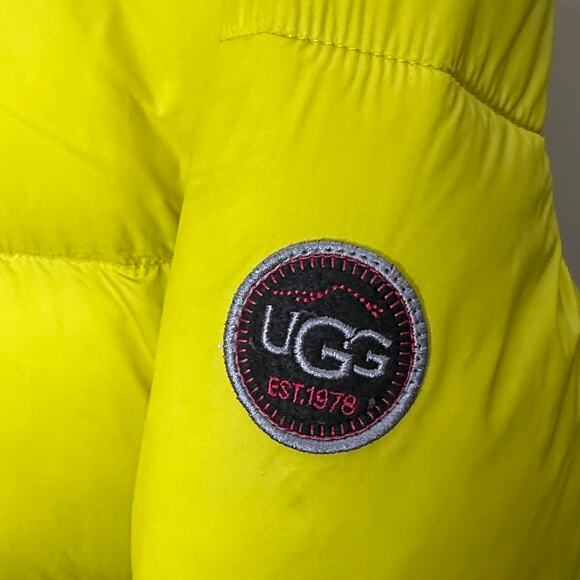 UGG Brayden Puffer Jacket Relish Green Yellow Sz L $248 - Picture 5 of 10